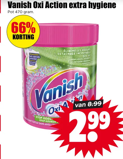 Aanbieding: Vanish Oxi Action extra hygiene
