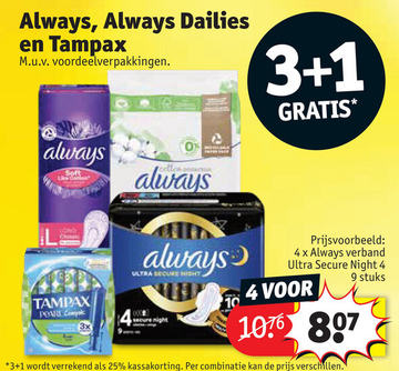 Aanbieding: Always verband Ultra Secure Night