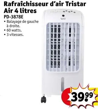 Offre: Rafraîchisseur d'air Tristar Air