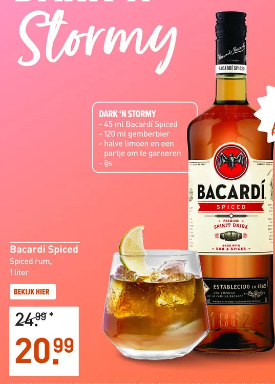 Aanbieding: Bacardí Spiced 100CL