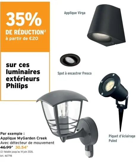 Offre: luminaires extérieurs