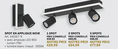 Offre: Spot en applique noir