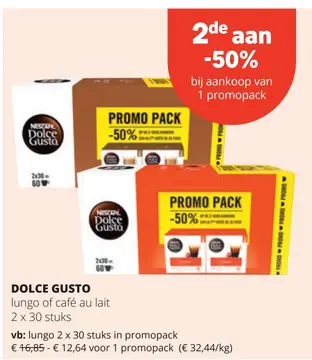 Aanbieding: DOLCE GUSTO lungo of café au lait