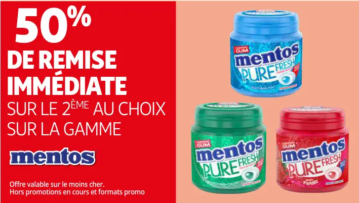 Offre: Mentos Pure Fresh Gum