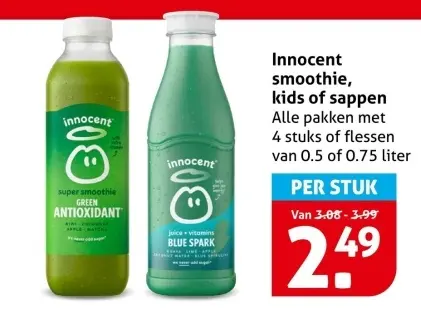 Aanbieding: Innocent smoothie, kids of sappen