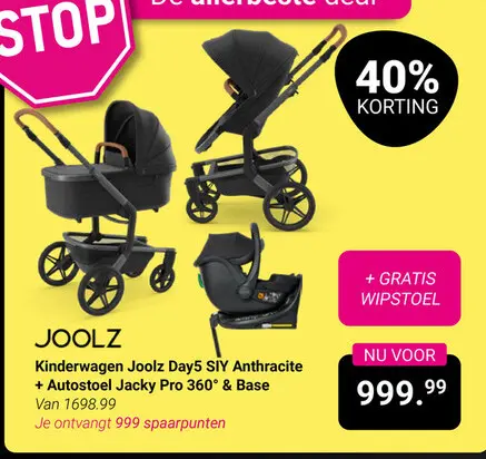 Aanbieding: Kinderwagen Joolz Day5 SIY Anthracite + Autos