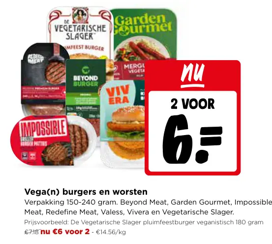 Promotie: Vega(n) burgers en worsten