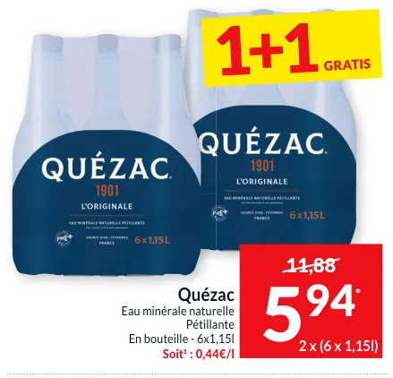 Offre: Eau minérale naturelle Pétillante
