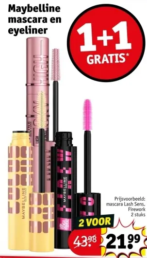 Aanbieding: Maybelline mascara en eyeliner