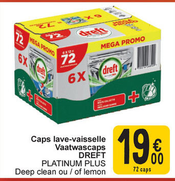 Offre: Caps lave-vaisselle Vaatwascaps DREFT PLATINU