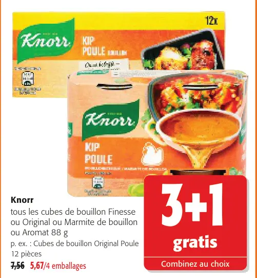 Offre: Knorr cubes de bouillon Finesse ou Original 