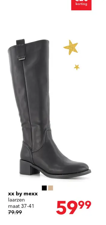 Aanbieding: XX by Mexx hoge dames laarzen met hak zwart