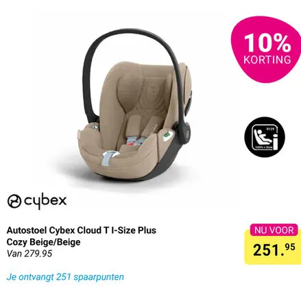 Aanbieding: Autostoel Cybex Cloud T I-Size Plus Cozy Beige