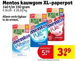 Promotie: Mentos kauwgom XL-paperpot