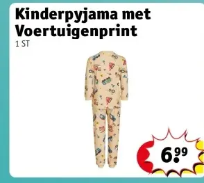 Aanbieding: Kinderpyjama met Voertuigenprint