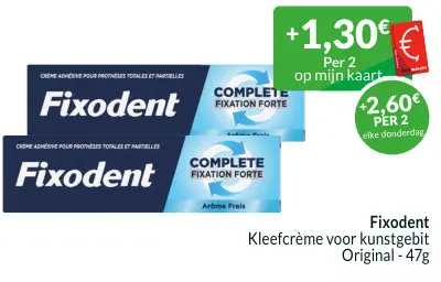 Promotie: Fixodent Kleefcrème voor kunstgebit