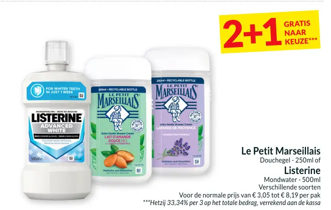 Promotie: Le Petit Marseillais Douchegel of Listerine