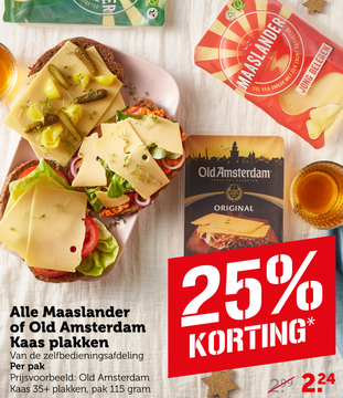 Aanbieding: Alle Maaslander of Old Amsterdam Kaas plakken