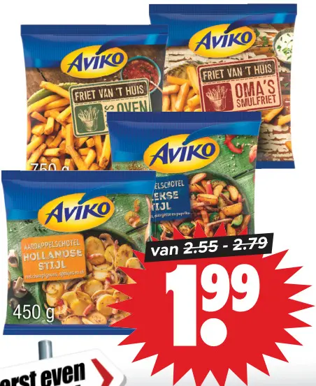 Aanbieding: Friet van 't huis of aardappelschotel