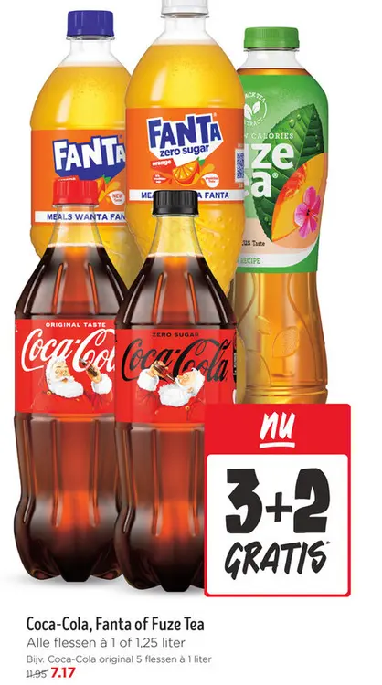 Aanbieding: Coca-Cola, Fanta or Fuze Tea
