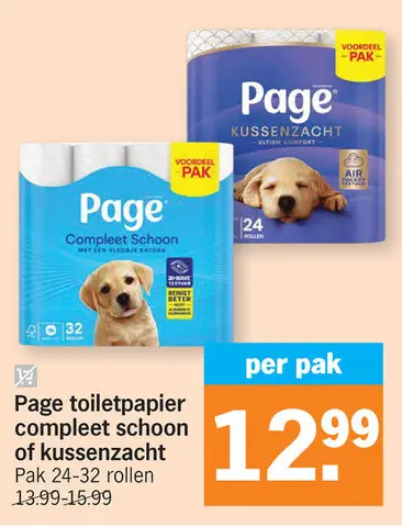Promotie: toiletpapier compleet schoon of kussenzacht