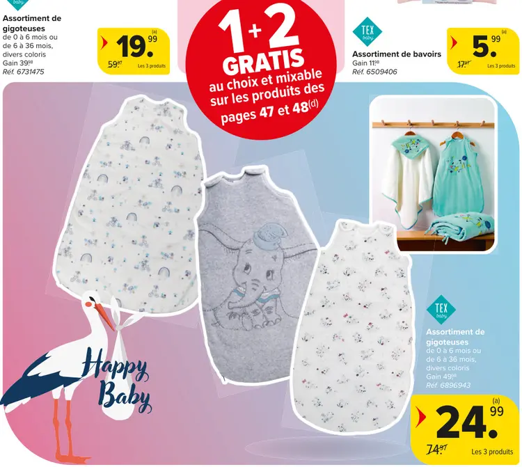 Offre: Assortiment de gigoteuses