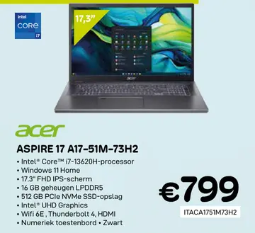 Aanbieding: Aspire 17 a17-51m-73h2