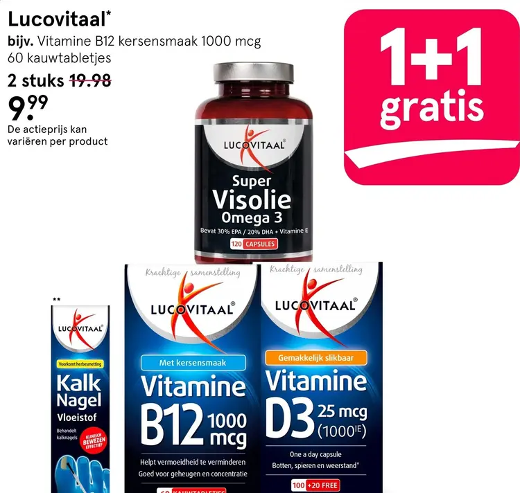 Aanbieding: Vitamine B12 kersensmaak 1000 mcg