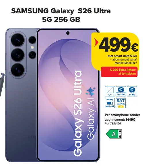 Promotie: Galaxy S26 Ultra 5G 256 GB