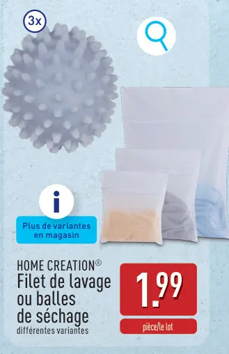 Offre: Filet de lavage ou balles de séchage