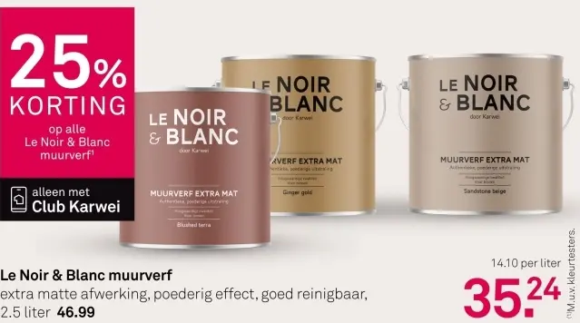 Aanbieding: Le Noir & Blanc muurverf