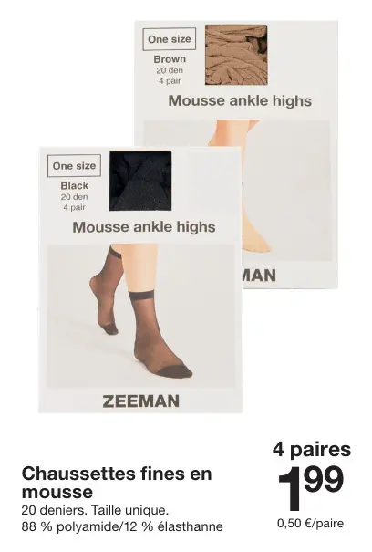 Offre: Chaussettes fines en mousse