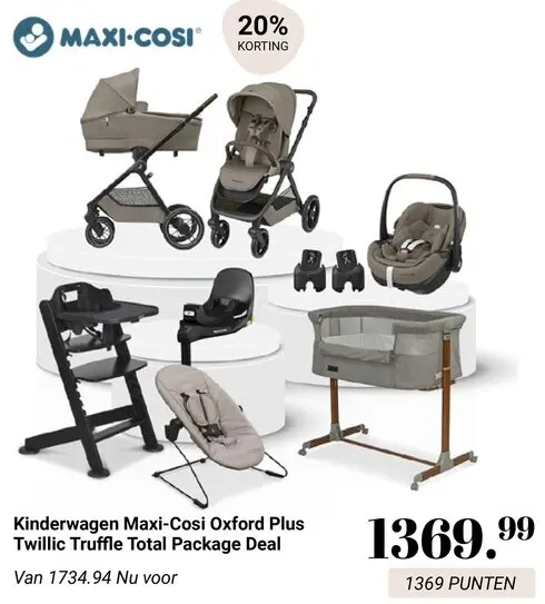 Aanbieding: Kinderwagen Oxford Plus Twillic Truffle Total Package Deal