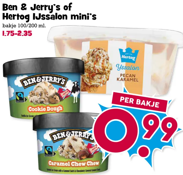 Aanbieding: Ben & Jerry's of Hertog IJssalon mini's