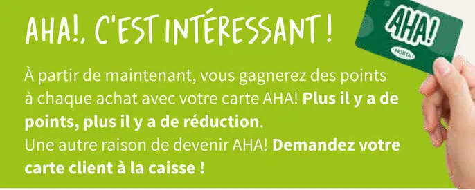 Offre: AHA! Loyalty Card
