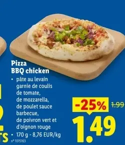 Offre: Pizza BBQ chicken