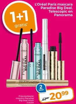 Aanbieding: L'Oréal Paris mascara Paradise Big Deal, Telescopic en Panorama