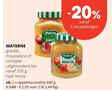 Aanbieding: MATERNE granité, mousseline of compote