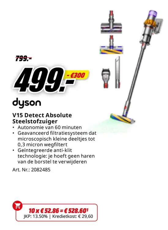 Promotie: V15 Detect Absolute Steelstofzuiger