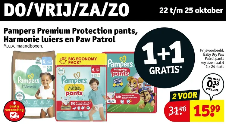Aanbieding: Premium Protection pants, Harmonie luiers en Paw Patrol