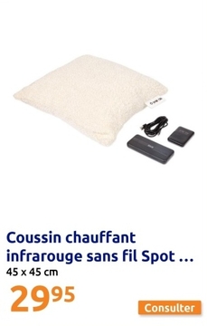 Offre: Coussin chauffant infrarouge sans fil Spot on Fuzzy - blanc