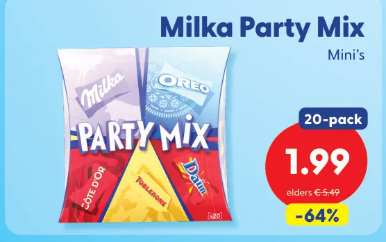 Aanbieding: Milka Party Mix Mini's