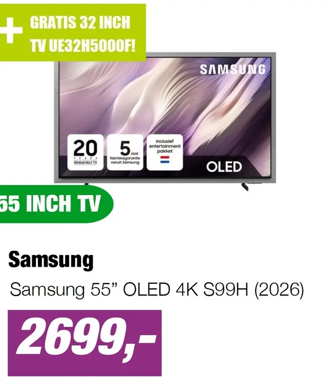 Aanbieding: Samsung 55” OLED 4K S99H (2026)