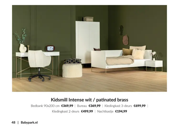 Aanbieding: Kidsmill Intense wit / patinated brass