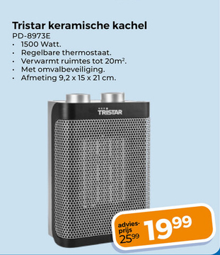 Aanbieding: Tristar keramische kachel PD-8973E