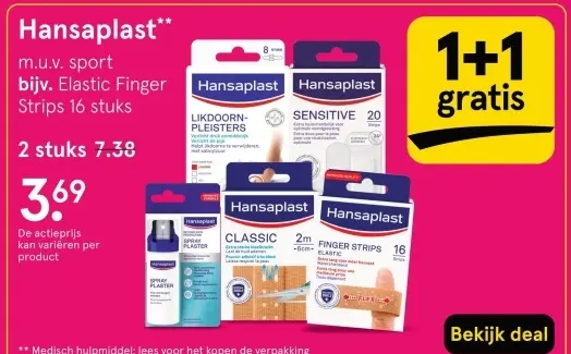 Aanbieding: Hansaplast m.u.v. sport bijv. Elastic Finger 