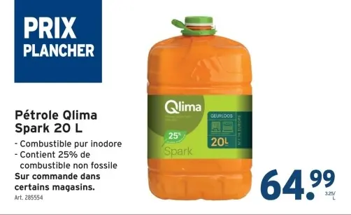 Offre: Pétrole Qlima Spark