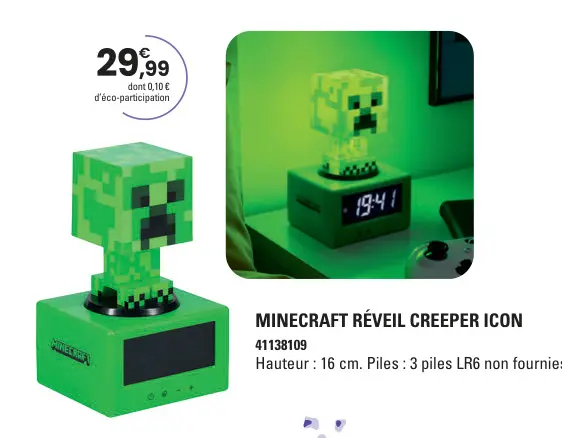 Offre: Minecraft réveil creeper icon