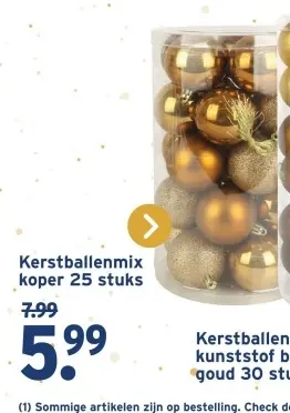 Aanbieding: Kerstballenmix koper
