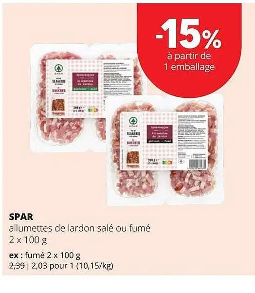 Offre: Allumettes de lardon salé ou fumé